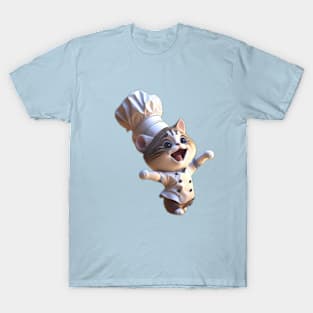 Joyful Chef Cat Dance in the Kitchen T-Shirt